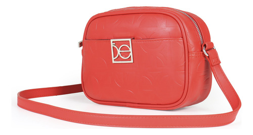 Bolsa Crossbody Para Mujer Cloe Mediana Diseño Monograma Color Rojo