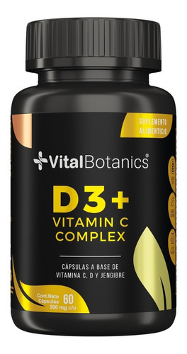 Vitalbotanics Vitamina D3 + Con 60 Capsulas De 500mg Sabor Spmt_d3_60