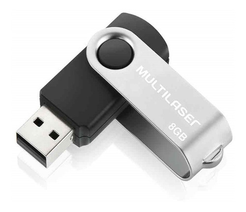 01 Pen Drive Twist 8gb Usb Multilaser - 1 Cartela