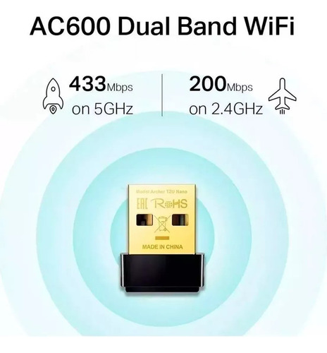Adaptador Usb Wifi Dual Band Tp-link Archer T2u Nano
