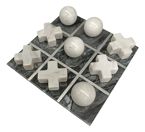 Tic Tac Toe De Marmol, Juego De Gato De Marmol Gris