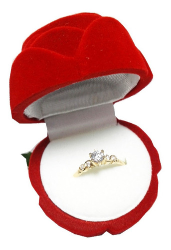Imagen 2 de 7 de Anillo Compromiso Cintillo Solitario Oro 18k A3244