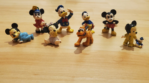Lote Muñecos Goma Disney Mickey Antiguos Coleccion Completa