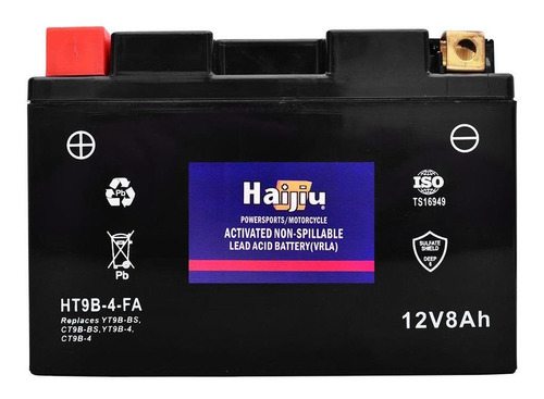 Imagen 1 de 8 de Batería Moto Haijiu Ht9b-4-fa Agm- Gel Libre Mantenimiento