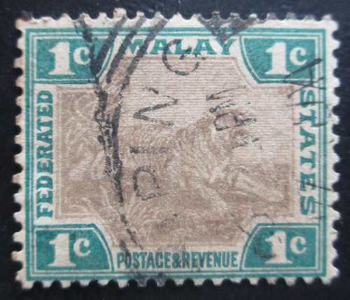 D3447 - Malaia Estados - Fauna Tigre Yvert Nº 15 Circ De 190 (Usado)