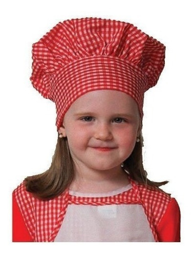 Sombrero De Chef De Guinga Roja Para Niños Cierra Con Velcr