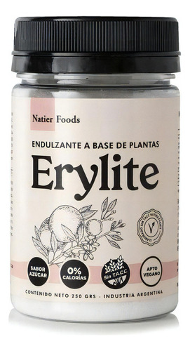 Erylite Eritritol Natier 250gr Apto Diabeticos Apto Vegano