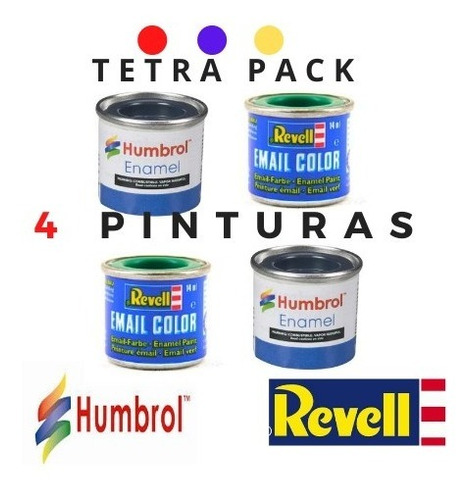 Pintura Enamel Revell/humbrol - Tetra Pack  (4 Unidades)