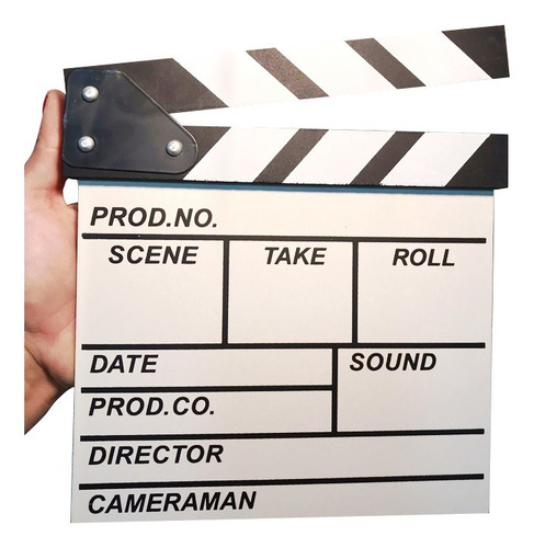 Imagen 3 de 10 de Pizarra Director Estudiante Cine Rodaje Deco Souvenir Escena Claqueta Luz Cámara Acción Madera Pintada 20x20 Cm