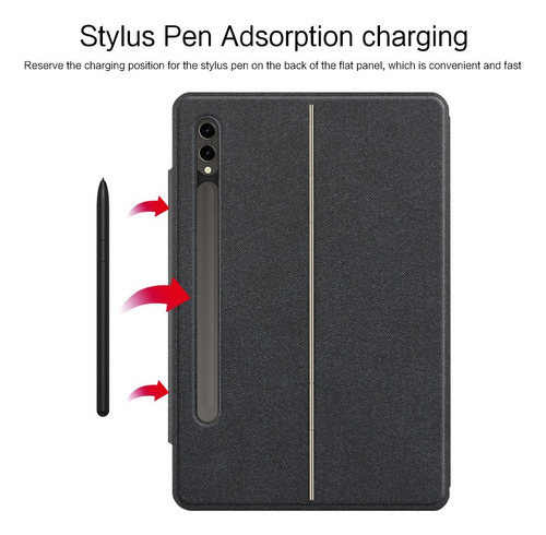C Funda Tipo Libro Con Teclado Para Samsung Tab S9+ /s9 Fe+