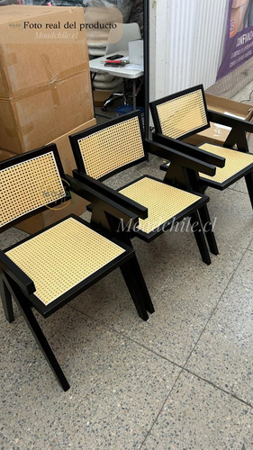Silla Sitial Chandigarh Asiento Rattan Estructura Madera