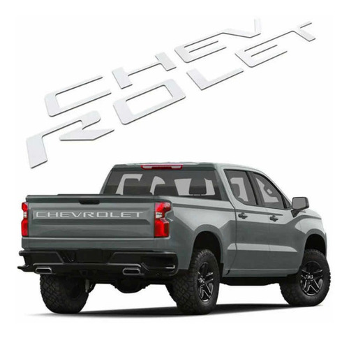 Letras Chevrolet Cromado Para Puerta De Caja Silverado