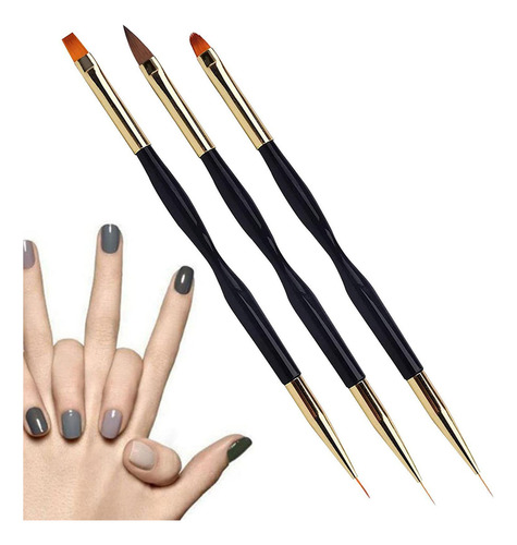 ~ Pinceles For Uñas Pinceles Acrílicos Endart For Uñas 3 Uds