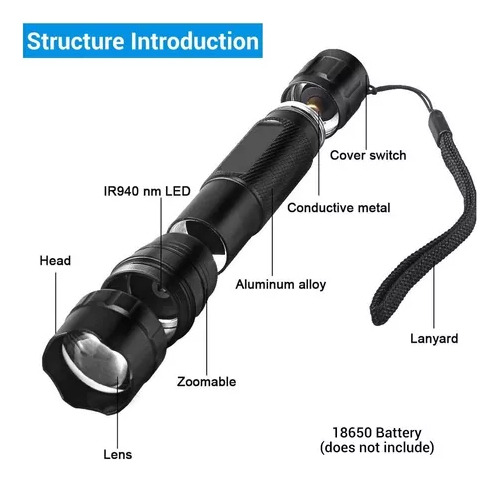 Linterna Infrarroja Led De 940 Nm, Visión Nocturna, Portátil