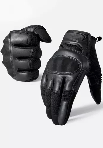 Guantes de cuero para Motocross para hombre, manoplas impermeables