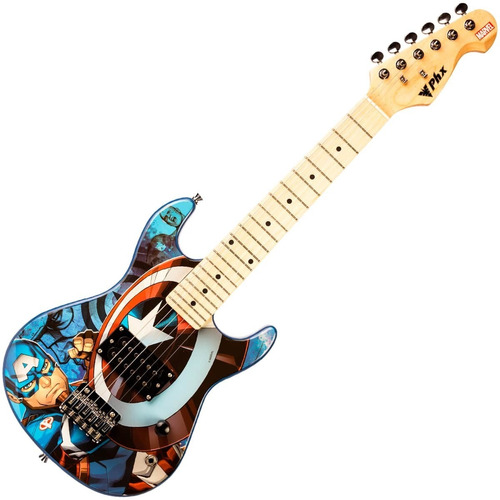 Guitarra Infantil Kids Capitão América Marvel Gmc-k2 Phx Cor Azul Orientação da mão Destro