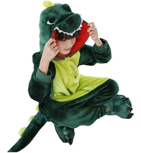 Pijama Y Disfraz Enterito Polar Niño Dinosaurio