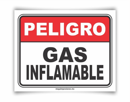 Señalamiento Letrero Peligro Gas Inflamable 20x25