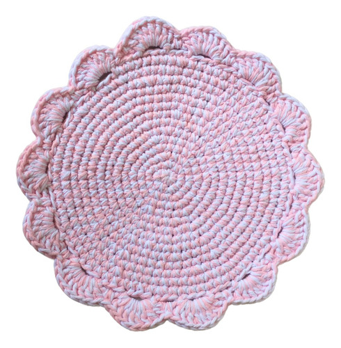 Centro De Mesa Posapavas Tejido Crochet Individual Flor 