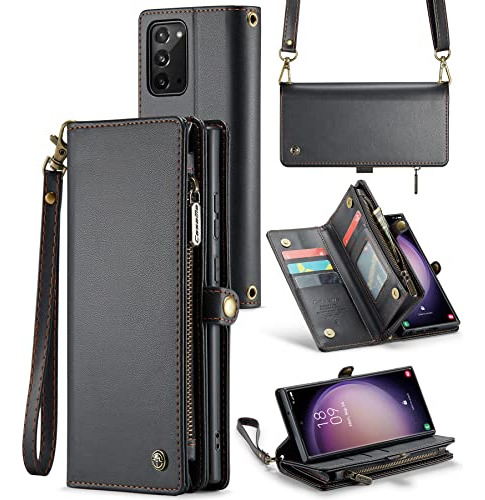 Funda Cartera Para Galaxy Note 20 5g Negro Retro Pu Leath-02