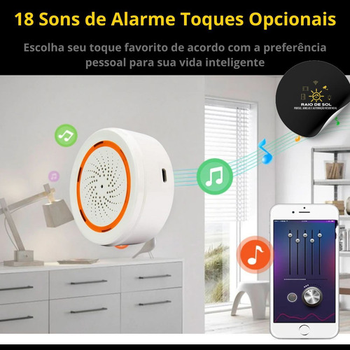 Alarme Sirene Inteligente Zigbee Tuya Segurança