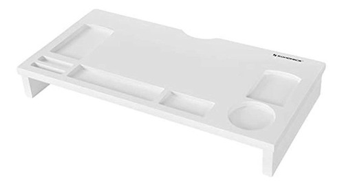 Soporte Para Monitor De Bambu Ergonomico Blanco 60cm Madera 