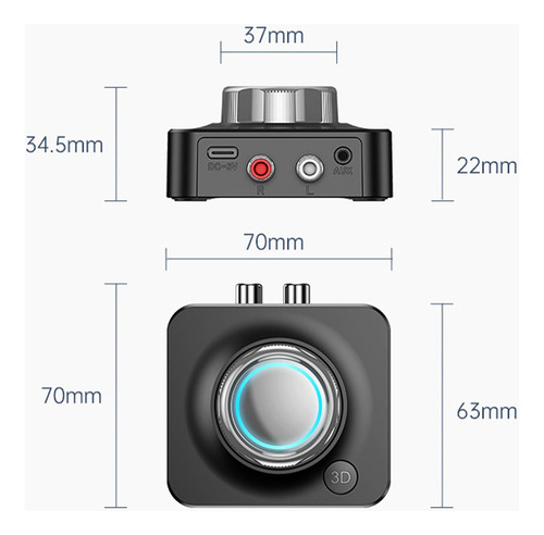 Adaptador De Audio Bluetooth 5.0, Receptor 2 En 1 De Sonido