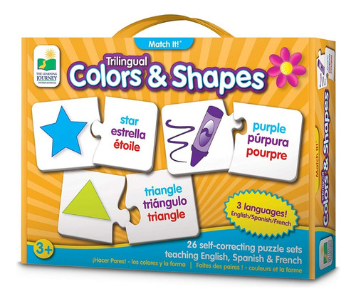 Formas Colores Colors & Shapes Puzzle Trilingue Learning 3+