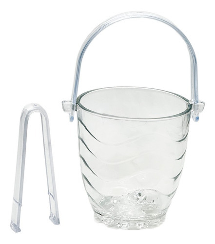 Hielera Frapera Con Pinza Porron Plástico Clear Ice 14,5cm  Color Agua