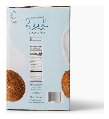 Bebida De Leche De Coco Original Orgánica Real Coco (paquete