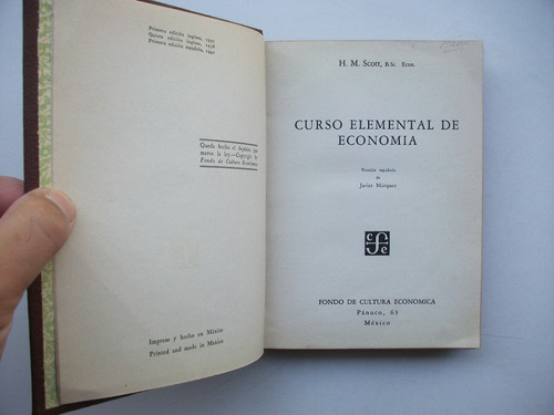 Curso Elemental De Economía - H. M. Scott