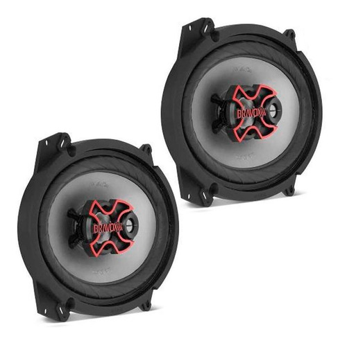 Alto Falante Bravox B3x68x 6x8 Polegadas 100wrms Par Cor Preto/vermelho