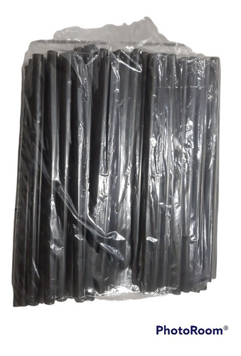 Imagen 5 de 6 de Pitillo Negro Para Frappe, Cocada, Pack 1 De 100 Und