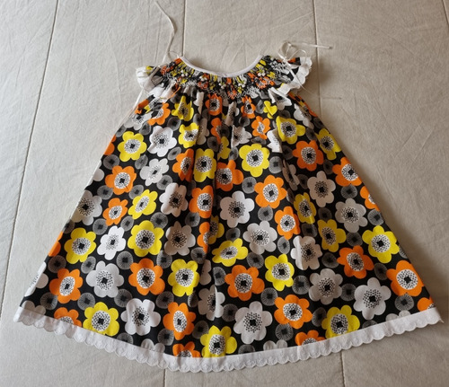 Vestido Tipo Español Con Smock 12 A 18 M Para Bebé 