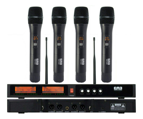 Emb Emic2500 Sistema De Microfono Inalambrico Uhf De 4 Canal