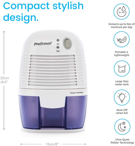 Imagen 3 de 8 de Deshumidificador Eléctrico Pro Breeze Evita Humedad Moho