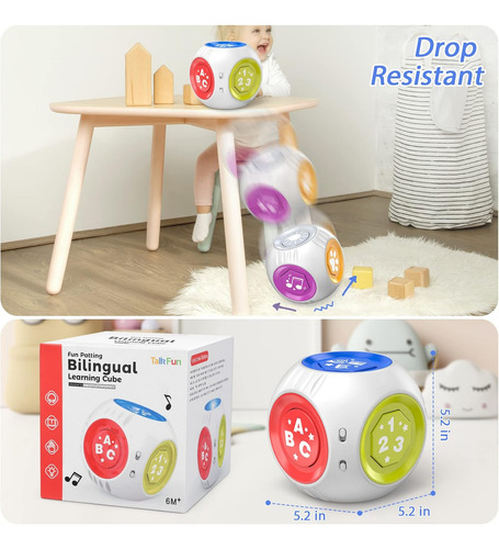 Juguete De Aprendizaje De Cubo Bilingüe Para Niños De 1 Año
