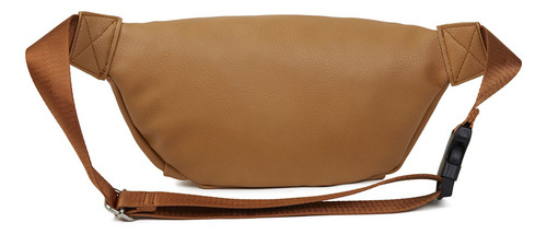 Riñonera Lexico L419 Eco Cuero Premium Bolsillo Cierre Metal Color Camel Diseño De La Tela Lisa