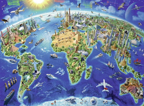 Ravensburger - Mapa De Monumentos Del Mundo - Puzzle Of