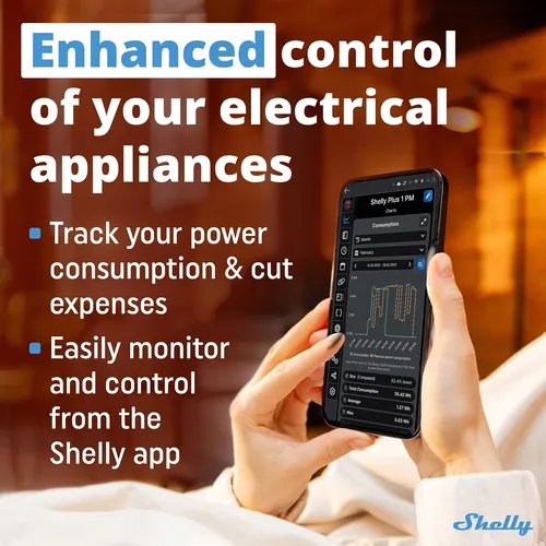 Shelly Plus 1pm Ul - Interruptor De Relé Inteligente Wifi .