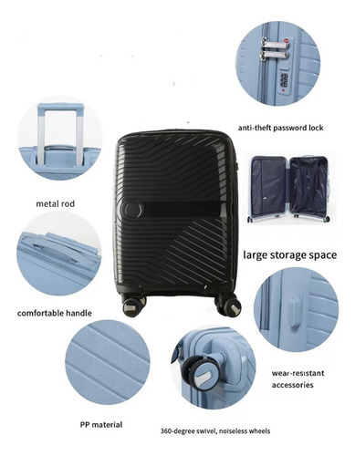 Juego Set 3 Maletas Viaje Ultra Resistente 4 Ruedas 360