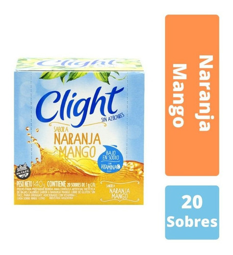 Clight Jugo En Polvo Naranja Mango Caja X 8 Gr