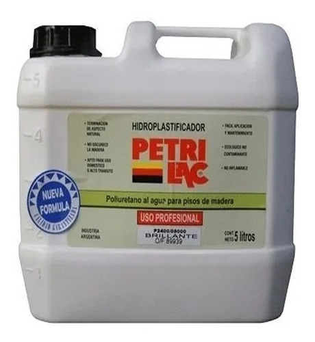 Petrilac Hidrolaca Para Pisos 10 Litros Parquet Laca Al Agua Premium