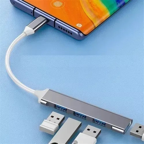 Hub Usb Type-c 4 Portas Usb 3.0 5gbps P/ Notebook/celular