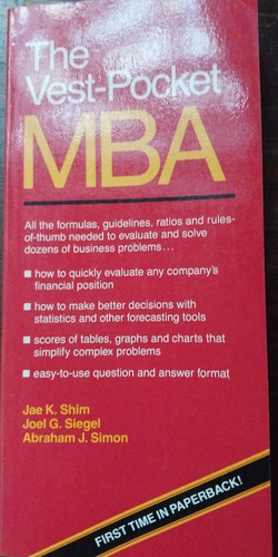 The Vest-pocket Mba Jae K. Shim. Ed Prentice Hell Inc.