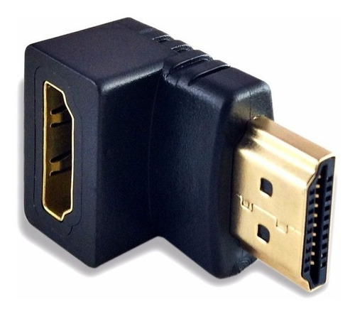 Adaptador L 90º Hdmi Macho X Hdmi Fêmea Plug Dourado 24k