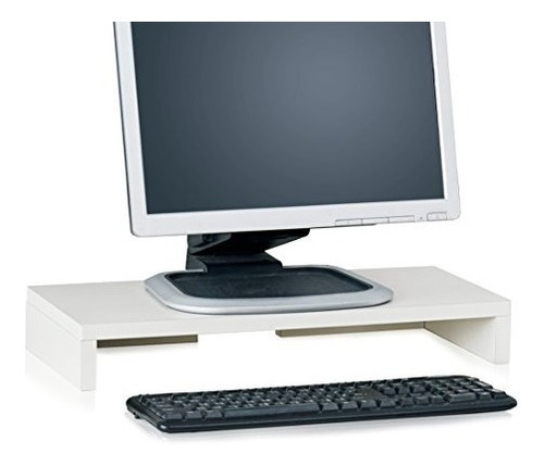 Way Basics Modern Computer Monitor Stand Riser White