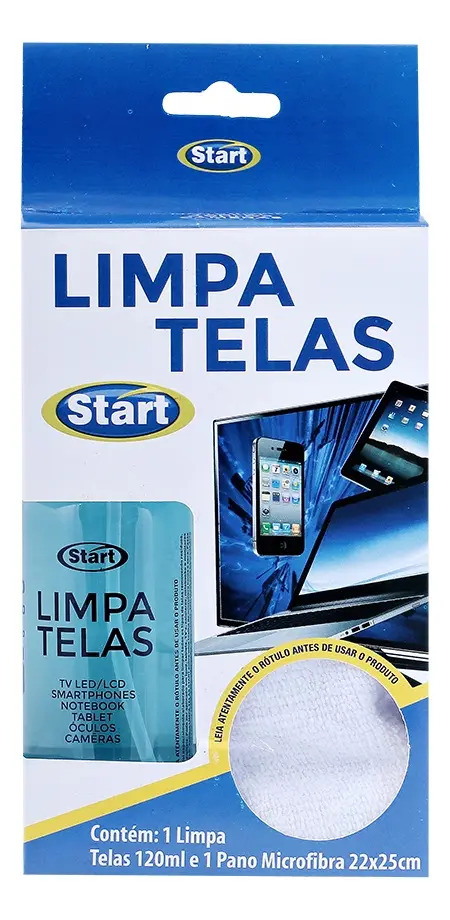 Limpa Telas Pc Notebook 120ml + Pano Microfibra Start