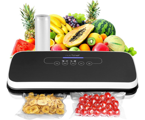 Máquina Selladora Al Vacío Nutrichef, Incluye Bolsas Negro