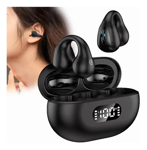 Comprar Nuevo auricular de conducción ósea Bluetooth 5,2 Clip en la oreja  pendiente auriculares inalámbricos auriculares deportivos gancho en la  oreja con micrófono